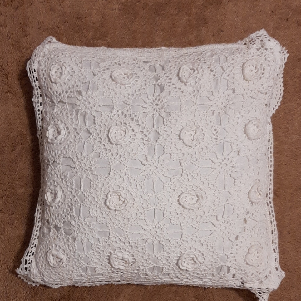 Crochet Lace Throw Pillow